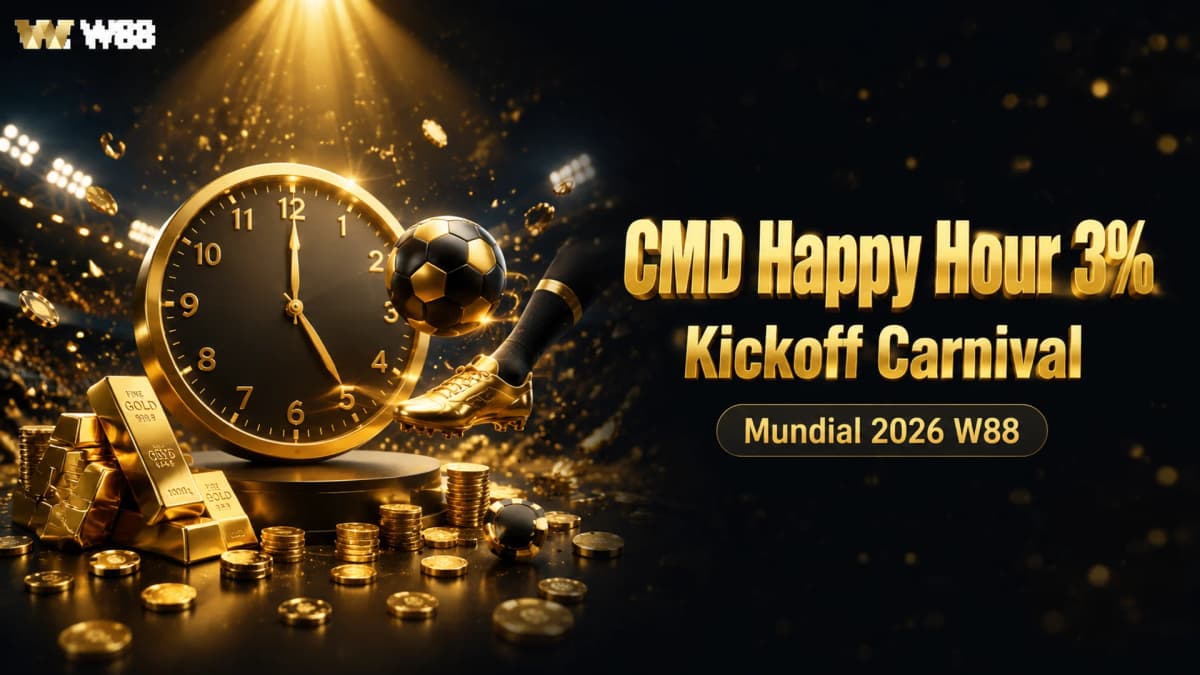 CMD Happy Hour 3% y Kickoff Carnival del Mundial 2026 en W88